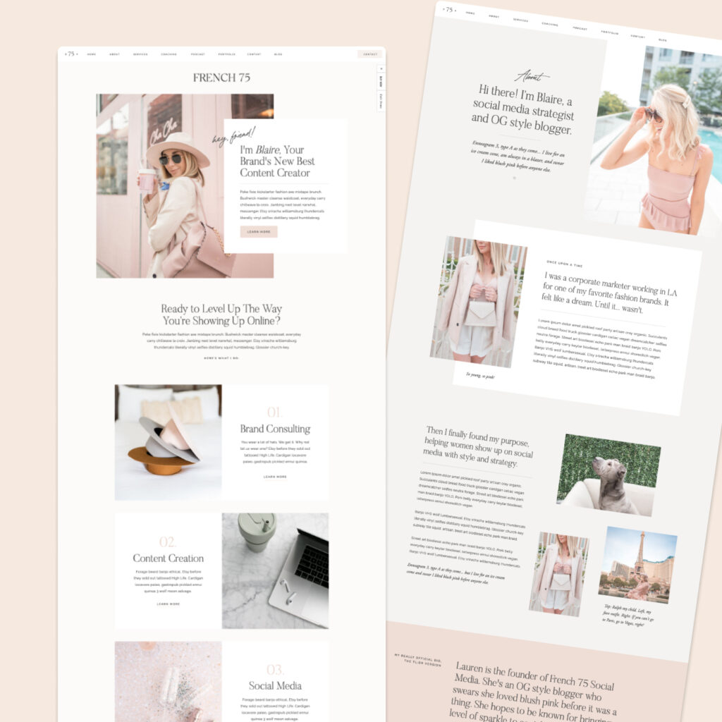 feminine showit template