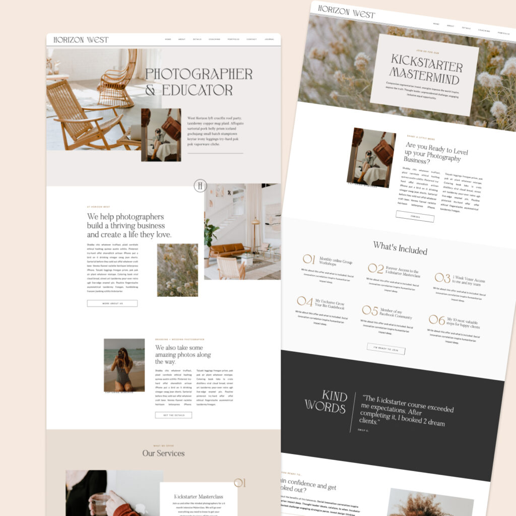 feminine showit template