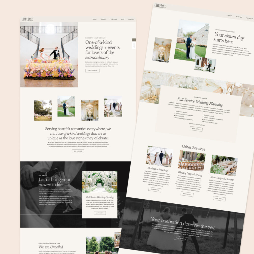 Showit template for photographers