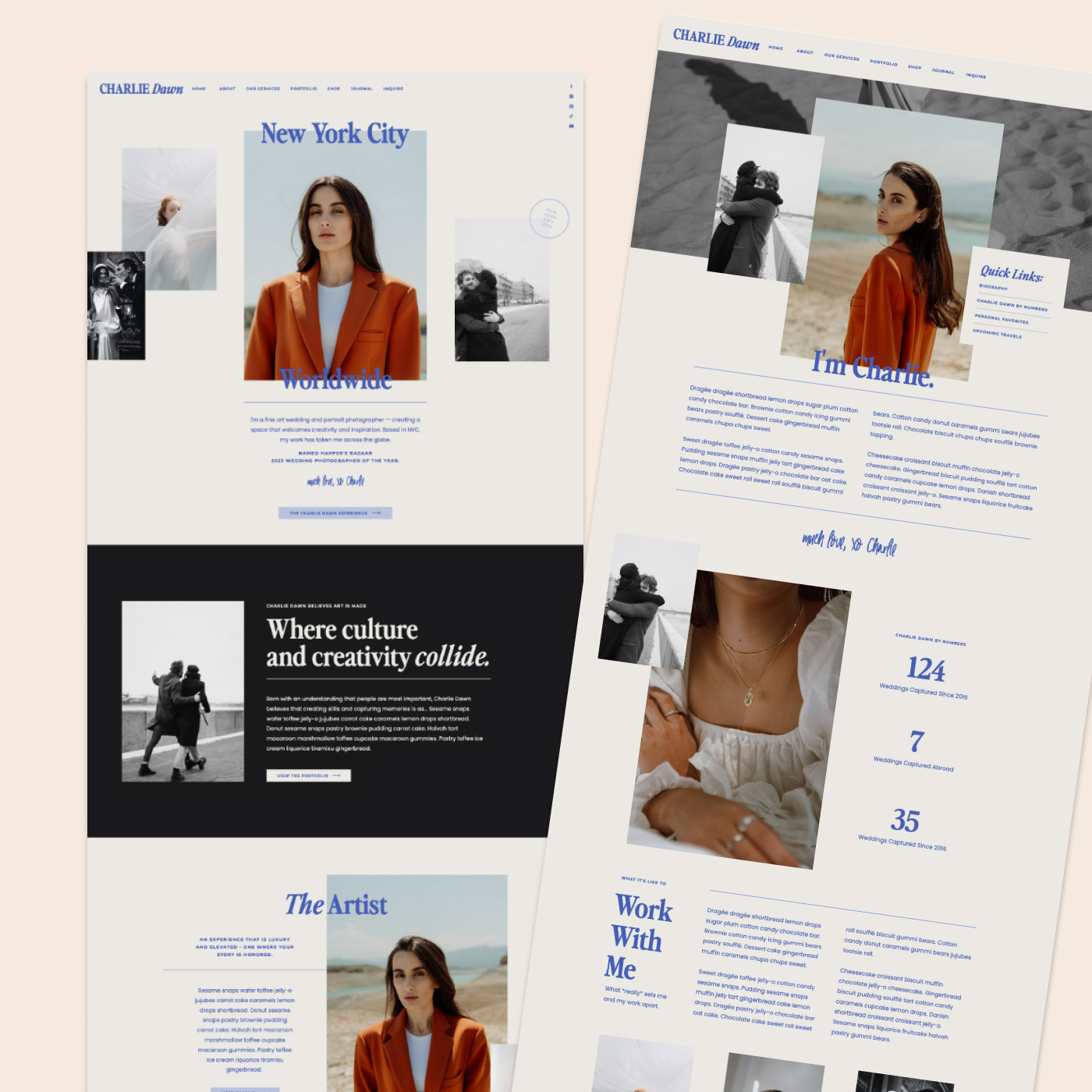 50 Showit Templates for Photographers Made By Applet