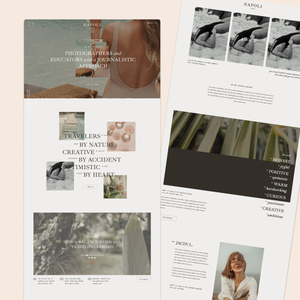 Showit template for photographers