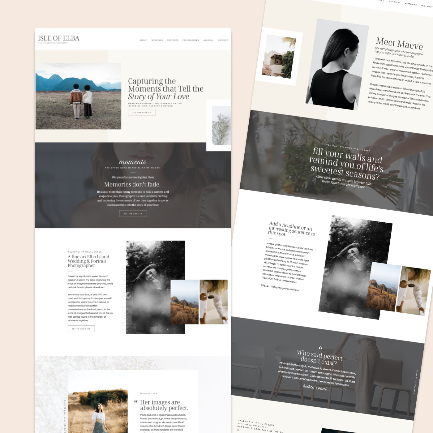 50 Showit Templates for Photographers Made By Applet