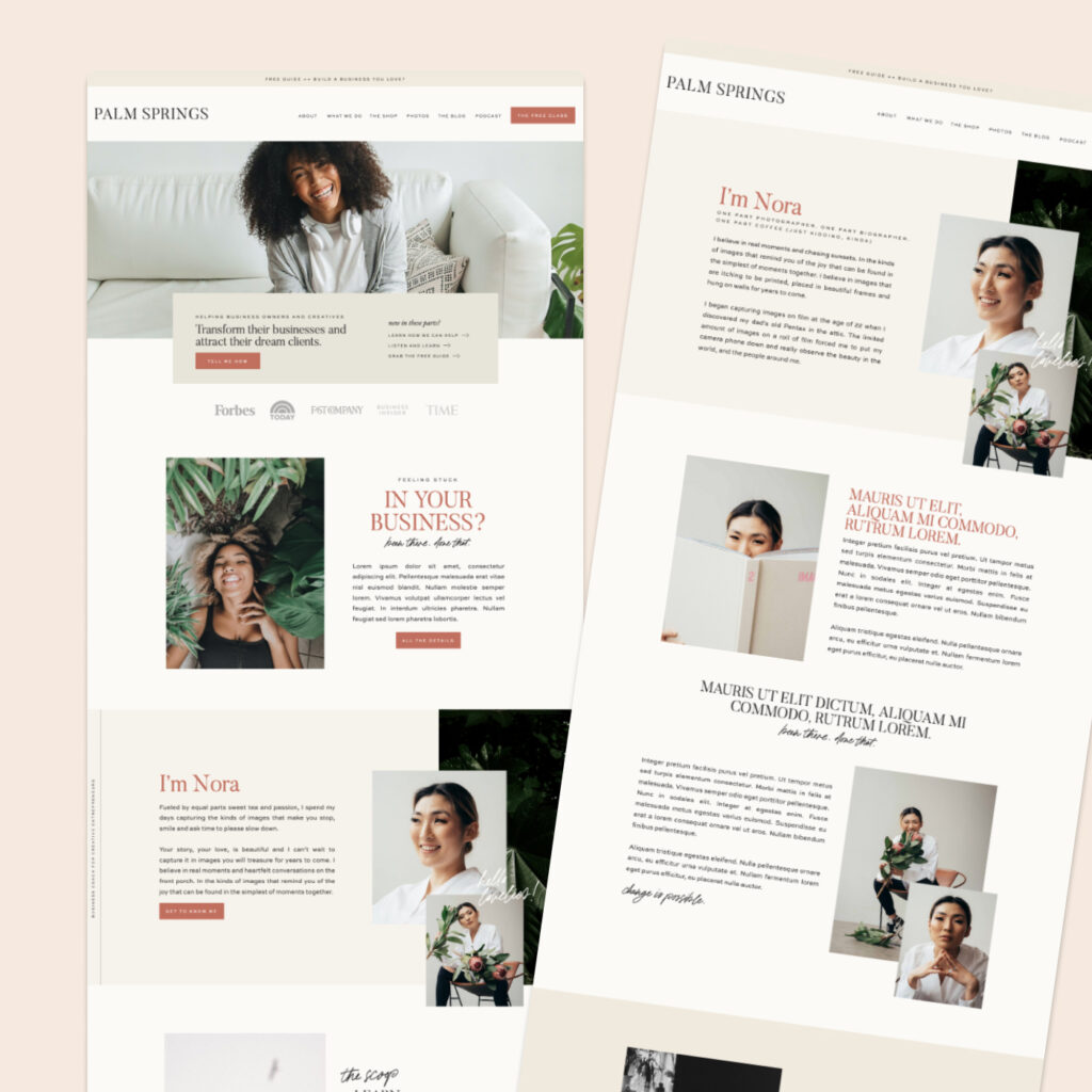 Showit template for photographers