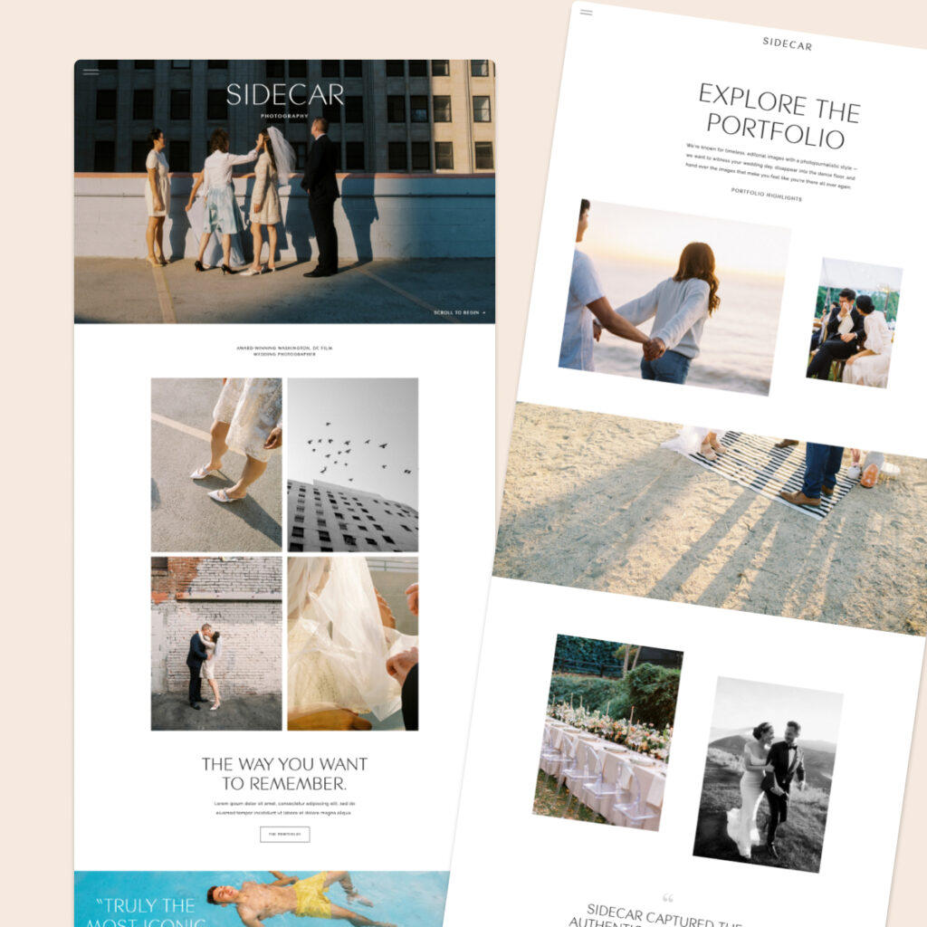 Showit template for photographers