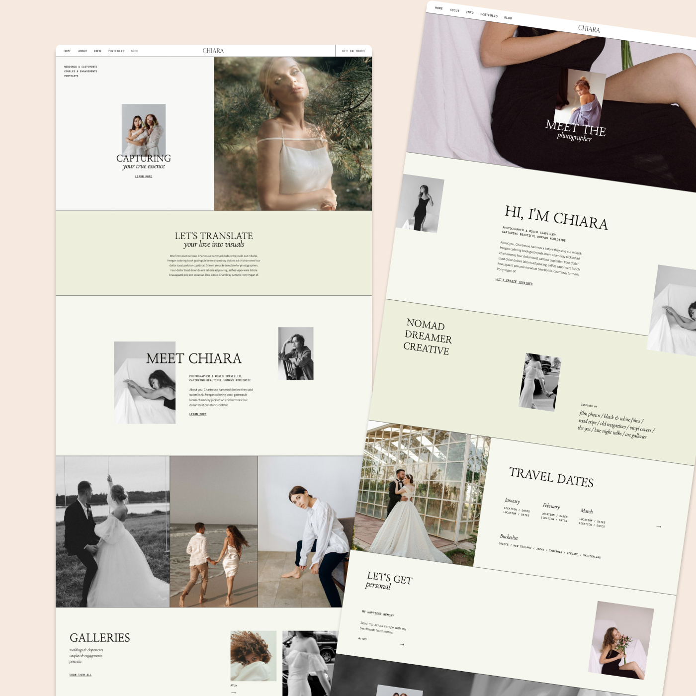 50 Showit Templates for Photographers Made By Applet