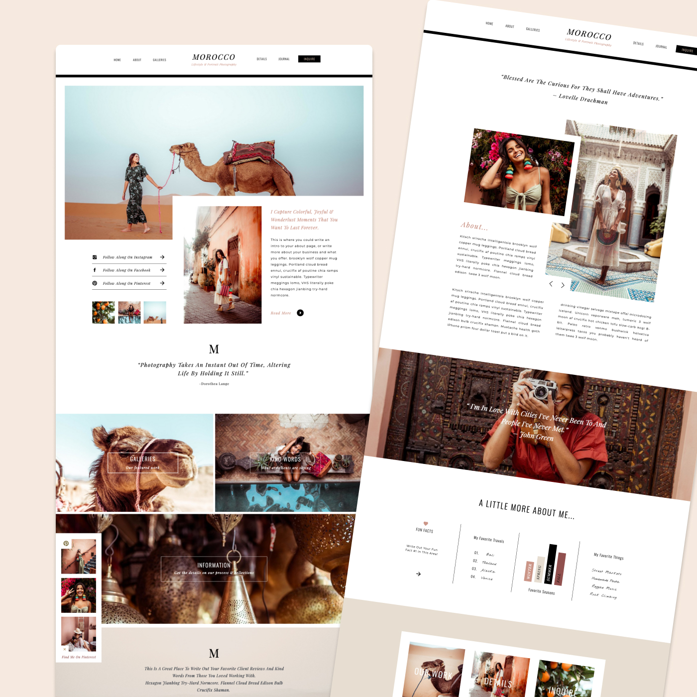 50 Showit Templates for Photographers Made By Applet