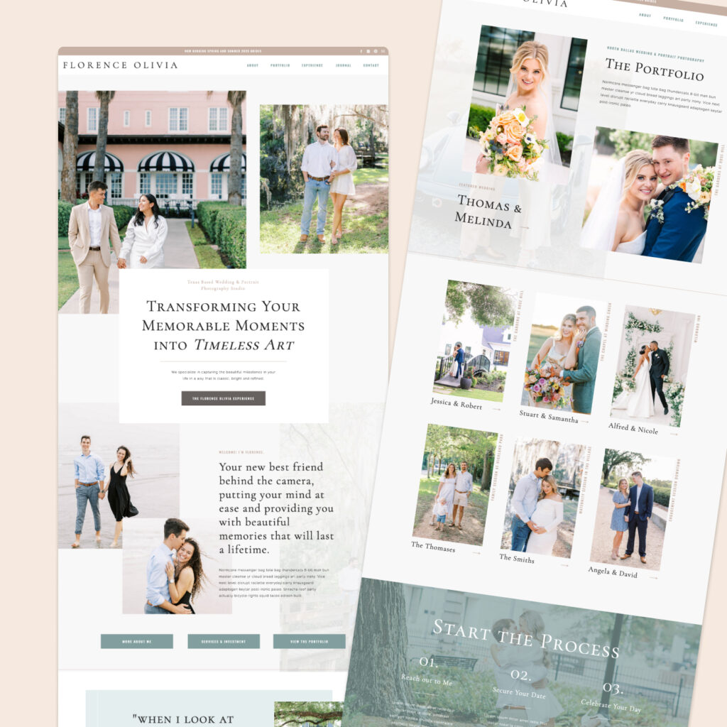 Showit template for photographers