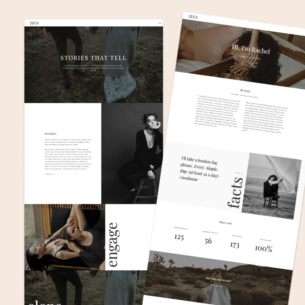 Showit template for photographers