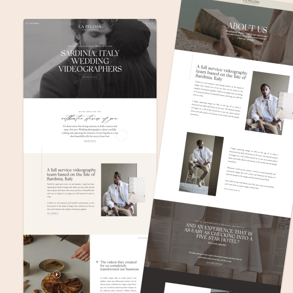 Showit template for photographers