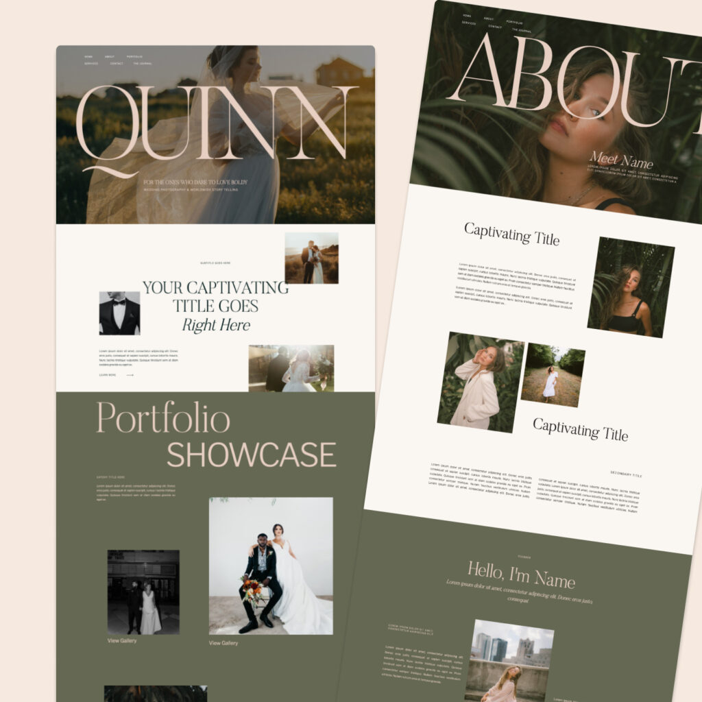 Showit template for photographers