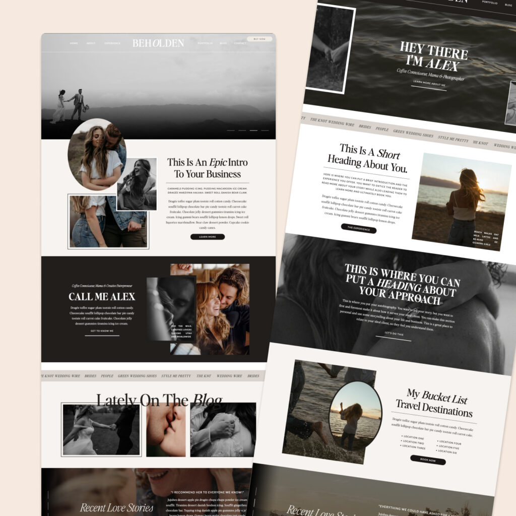 Showit template for photographers