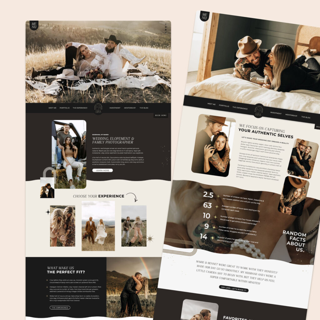 Showit template for photographers