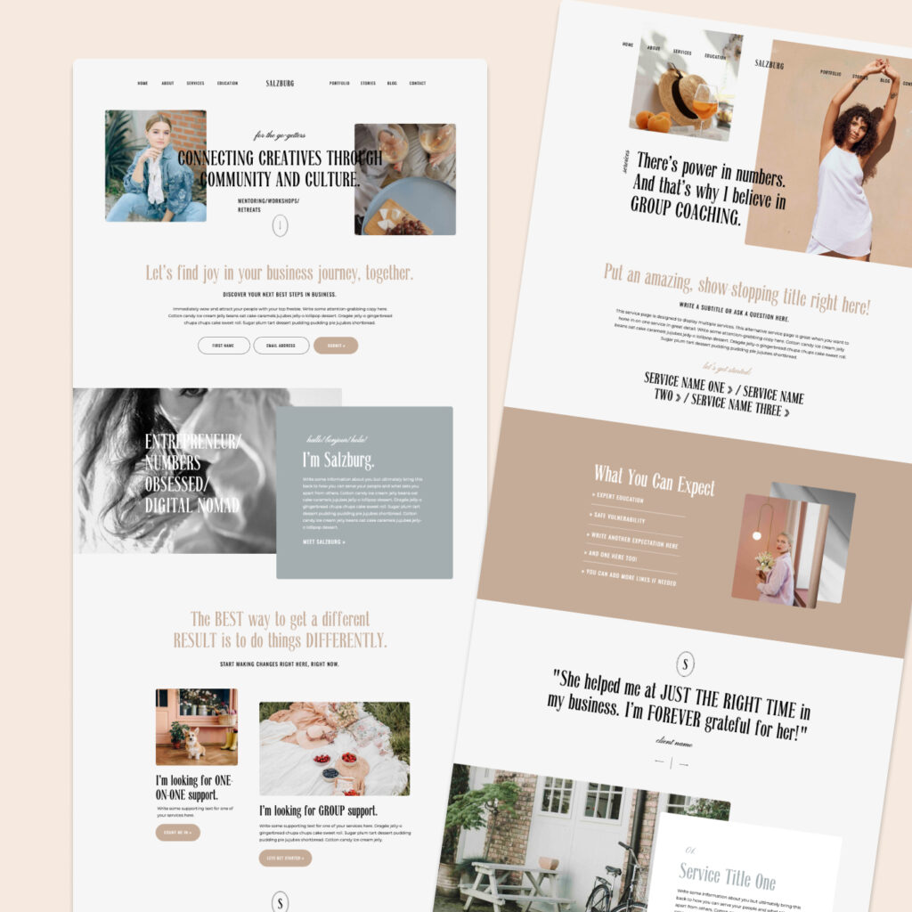 Showit template for photographers