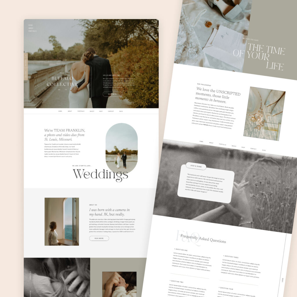 showit template for wedding photographers