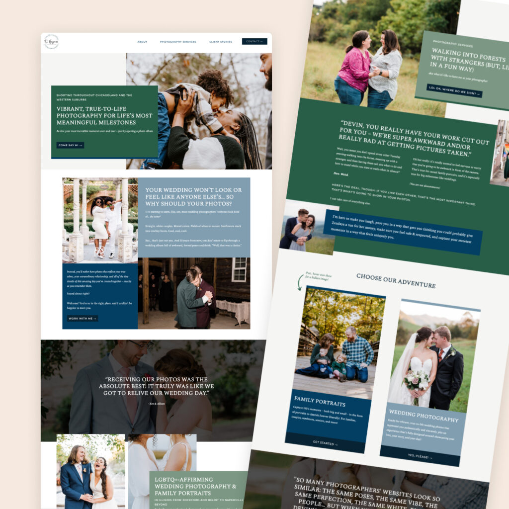 showit website for wedding photographers