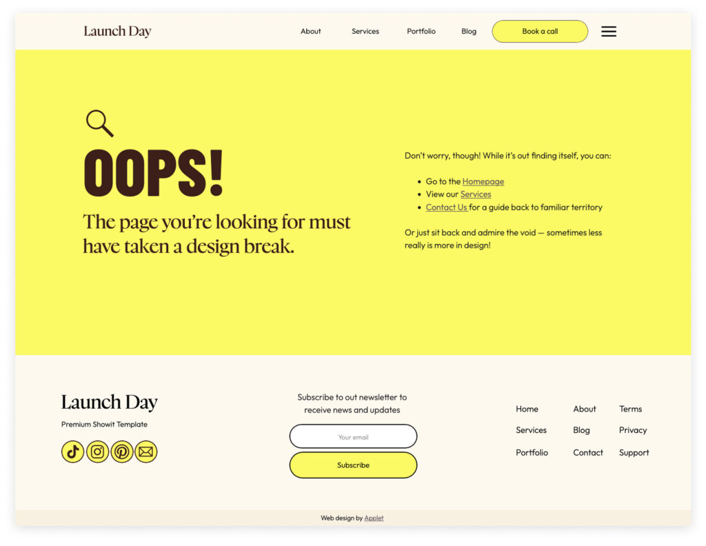 Creating a custom 404 page