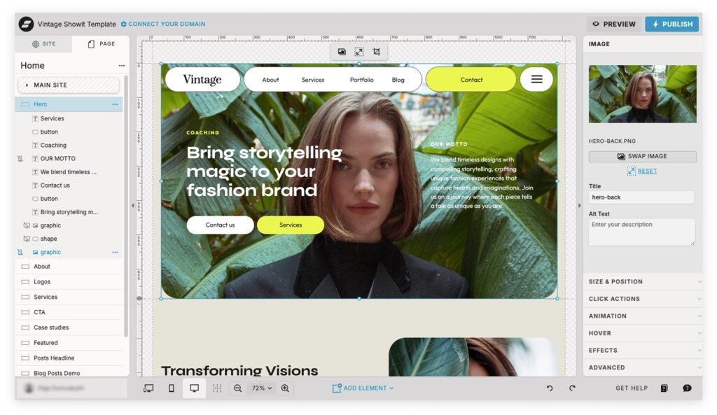 How to add a background image to Showit